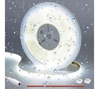 GOMING 12V COB Ruban LED Blanc Froid 6000K étanche IP65 312LED/M 5M 11W/M Luminescence Uniforme CRI 93+ Haute Luminosité Flexible Découpable Bande LED pour Maison Décorer(Sans Alimentation)