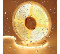 GOMING 24V 10M COB Ruban à LED Blanc Chaud 3000K IP65 étanche 384LED/M Luminescence Uniforme CRI 93+ Haute Luminosité 6800lm Flexible Découpable Bande LED pour Maison Décorer(Sans Alimentation)