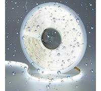 GOMING 24V 10M COB Ruban à LED Blanc Froid 6000K IP65 étanche 384LED/M Luminescence Uniforme CRI 93+ Haute Luminosité 6800lm Flexible Découpable Bande LED pour Maison Décorer(Sans Alimentation)