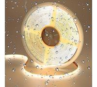 GOMING 24V 10M COB Ruban à LED Blanc Naturel 4000K IP65 étanche 384LED/M Luminescence Uniforme CRI 93+ Haute Luminosité 6800lm Flexible Découpable Bande LED pour Maison Décorer(Sans Alimentation)