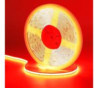 GOMING 24V 10M COB Ruban à LED Rouge 620nm 384LED/M Luminescence Uniforme Haute Luminosité IP20 Non étanche Flexible Découpable Bande LED pour Maison Chambre Cuisine Décorer(Sans Alimentation)