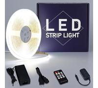 GOMING 24V 10M COB Ruban LED Blanc Froid 6000K Dimmable avec Variateur Alimentation 24V 3A 72W 312LED/M Luminescence Uniforme CRI 93+ Non étanche Découpable Bande LED pour Décoration Intérieure