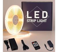 GOMING 24V 10M COB Ruban LED Blanc Naturel 4000K Dimmable avec Variateur Alimentation 24V 3A 72W 312LED/M Luminescence Uniforme CRI 93+ Non étanche Découpable Bande LED pour Décoration Intérieure