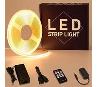 GOMING 24V 10M COB Ruban LED Dimmable Blanc Chaud 3000K 312LED/M avec Variateur Alimentation 24V 3A 72W Luminescence Uniforme CRI 93+ Non étanche Découpable Bande LED pour Décoration Intérieure