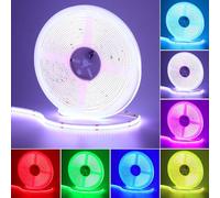 GOMING 24V 10M Ruban LED COB RGB 14W/M Haute Densité 576LED/M Haute Luminosité Non étanche Flexible Découpable Bande LED pour Chambre Cuisine Le Bar Décoration(Alimentation et contrôleur non inclus)