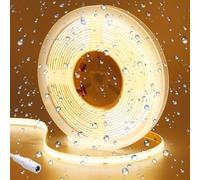 GOMING 24V 5M Ruban LED COB Blanc Chaud 3000K 480LED/M étanche IP65 Luminescence Uniforme CRI 93+ Haute Luminosité 4300lm Flexible Découpable Bande LED pour Maison Chambre Cuisine(Sans Alimentation)