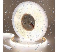 GOMING 24V 5M Ruban LED COB Blanc Naturel 4000K 480LED/M étanche IP65 Luminescence Uniforme CRI 93+ Haute Luminosité 4300lm Flexible Découpable Bande LED pour Maison Chambre(Sans Alimentation)