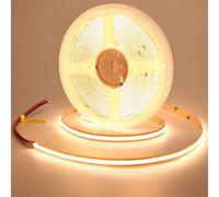 GOMING 24V COB Ruban LED Blanc Chaud 3000K Couper à Volonté 528LED/M 13W/M 5M Luminescence Uniforme CRI 93+ Haute Luminosité 4600lm Non étanche Bande LED pour Armoires Décorer(Sans Alimentation)