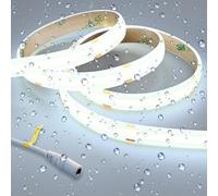 GOMING 24V Super Lumineux COB Ruban LED Blanc Froid 6000K 5M 2050LM/M 14.5W/M IP65 étanche Haute Densité 480LED/M CRI 93+ Flexible Découpable Bande LED pour Maison Décorer(Sans Alimentation)