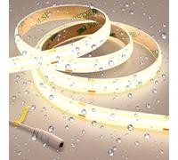 GOMING 24V Super Lumineux COB Ruban LED Blanc Naturel 4000K 5M 2050LM/M 14.5W/M IP65 étanche Haute Densité 480LED/M CRI 93+ Flexible Découpable Bande LED pour Maison Décorer(Sans Alimentation)