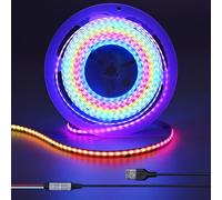 GOMING 5V 5M USB WS2811 RGB COB Ruban LED avec Contrôleur Adressable | Couleur de Rêve Alimenté par USB Haute Densité 420LEDs/M Flexible IP20 Non étanche LED Bande pour Décoratif DIY
