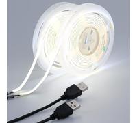 GOMING 5V 5mm Largeur COB USB Ruban LED Blanc Froid 60000K 4M(2M X 2Pièces)