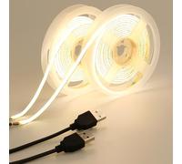 GOMING 5V 5mm Largeur COB USB Ruban LED Blanc Naturel 4000K 4M(2MX2Pièces)
