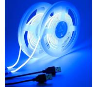 GOMING 5V 5mm Largeur COB USB Ruban LED Bleu 4M(2M X 2Pièces) 400LEDs/M