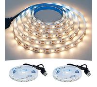GOMING DC 5V USB Ruban LED Blanc Naturel 4000K Alimenté par USB 4M(2M x 2Pièces) 240 LEDs Haute Luminosité Flexible SMD2835 IP20 Non étanche LED Bande pour Décoratif DIY (Bande Uniquement)