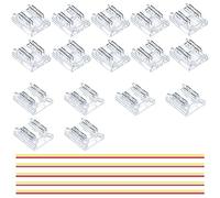 GOMING Kit Connecteur de Ruban LED CCT COB 4Pin 10mm Largeur Carte 10 Bande à fil Connecteurs Transparents 6 Bande à bande Connecteurs Sans Espacement 5 Fils D'extension 15cm pour Bande LED CCT COB