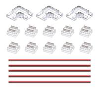 GOMING Kit Connecteur Ruban LED COB 2 Pin 8mm Largeur Carte 10 Connecteurs Transparents Sans Espacement 3 Connecteurs Forme L/Coin Sans Espacement 5 Fils D'extension 15cm pour Bande Lumineuses LED