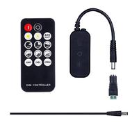 GOMING RF Mini Contrôleur de Gradateur LED Variateur Tension d'entrée 5V-24V Courant de Sortie Maximum 6A Télécommande 14 Touches Convient aux Bandes de LED
