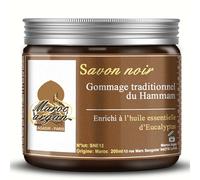 Gommage au Savon Noir à l'Eucalyptus Traditionnel 100% Naturel - Exfolie et Purifie pour une Peau Douce et Satinée - 250g