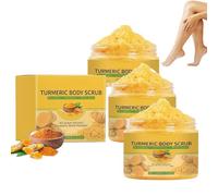 Gommage corporel au curcuma, gommage exfoliant doux naturel, nettoyage en profondeur facile, peau de beauté lisse et éclatante, pour tous les types de peau (3 Pcs)