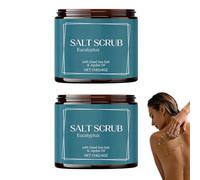 Gommage corporel au sel de la Mer Morte, exfoliant doux parfumé à l'eucalyptus, gommage nettoyant en profondeur pour usage quotidien, gommage sensibles, exfoliant hydratant après la douche (2PCS)