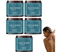Gommage corporel au sel de la Mer Morte, exfoliant doux parfumé à l'eucalyptus, gommage nettoyant en profondeur pour usage quotidien, gommage sensibles, exfoliant hydratant après la douche (5PCS)