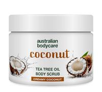 Gommage Corporelle Australian Bodycare Body Scrub (400 ml) | Gommage Exfoliant pour Impuretés, Boutons, et Saletés sur Corps, Dos et Pieds | À l’Huile d’Arbre à Thé + Noix de coco