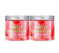 Gommage Corps Sucré à la Pastèque, Exfoliant et Hydratant, avec Beurre de Karité et Huile de Coco, Texture Fondante pour une Peau Douce et Lisse, Nettoie et Rafraîchit (2pc, 200g)