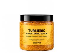 Gommage éclaircissant au curcuma, gommage corporel exfoliant à la vitamine C, à l'huile de jojoba, au sel de mer et à la vitamine E, exfoliant corporel doux pour une texture de peau lisse (1pcs)