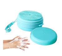 Gommage en luffa en silicone avec distributeur de savon pour faire mousser | Brosse de bain en silicone pour peaux sensibles et tous les types de peaux femmes, hommes, adultes, enfants, hôtel
