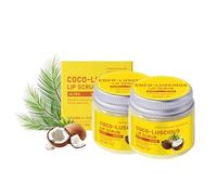 Gommage Lèvres à la Noix de Coco, Exfoliant Doux au Sucre pour Lèvres Sèches et Gercées, Soin Nourrissant Hydratant avec Beurre de Karité, Baume Réparateur pour Lèvres Douces et Lisses (2pc, 30g)