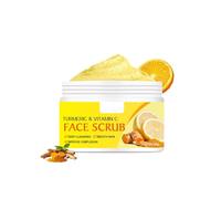 Gommage pour le visage à la vitamine C et au curcuma, exfoliant doux pour le visage pour les points noirs, la saleté des pores, adoucit et lisse la peau, soin naturel de la peau pour homme et femme