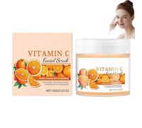 Gommage visage à la vitamine C, exfoliant visage éclaircissant à la vitamine C pour peaux sèches et grasses, atténue les points noirs, uniformise le teint, nettoie en profondeur et hydrate (1pcs)
