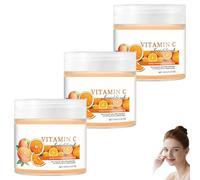 Gommage visage à la vitamine C, exfoliant visage éclaircissant à la vitamine C pour peaux sèches et grasses, atténue les points noirs, uniformise le teint, nettoie en profondeur et hydrate (3pcs)