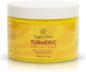 Gommage Visage au Curcuma - 340 g - Gommage Éclaircissant pour le Visage - Nettoyant Exfoliant, Uniformisant le Teint - avec Extrait de Papaye