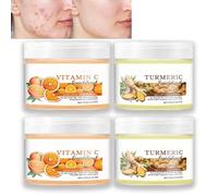 Gommage visage exfoliant éclaircissant à la vitamine C et au curcuma, nettoyant et hydratant en profondeur, atténue les points noirs et sublime le teint, pour tous types de peau. (2pcs combo2)