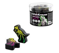 Gomme 5 x 3 x 1,3 cm, motif dinosaure, douce et sans poussière, en caoutchouc PVC écologique, pour école, bureau, atelier, noir assorti