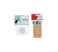 Gomme à graver Ø 3,5 cm et 6 gouges