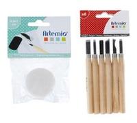 Gomme à graver Ø 3,5 cm et 6 gouges Multicolore