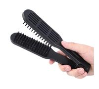 Gomme Bisqueo - Peigne redressé en forme de V pour femmes | Coiffure de coiffure double face résistante à haute température, outil de coiffure de porc naturel pour utilisation