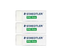 Gomme - Blanche - Avec étui carton - Sans plastique - Staedtler - Lot de 3