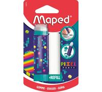 Gomme Blanche Pixel Party-Gomme Rétractable,Protégée Et Efficace-Système Rotatif Hyper Pratique-1 Recharge Gomme Incluse,Sans Pvc Ni Phtalate