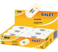 Gomme caoutchouc BIC Galet blanc ovale pour crayon à papier