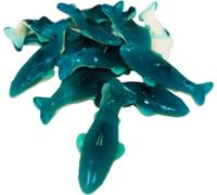 Gomme de fruit géant XL requins bleus avec goût de pêche 300g