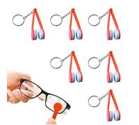 Gomme d'empreintes digitales pour lunettes de soleil - 7,6 x 2,9 cm - 6 pièces - Outil portable pour taches de verres avec porte-clés - Design anti-rayures - Accessoire compact pour entretien des