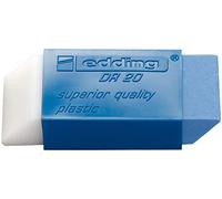 Gomme edding DR20-1 gomme combinée - gomme avec extrémité blanche pour effacer les marques de crayon et extrémité bleue pour effacer l'encre et les crayons de couleur