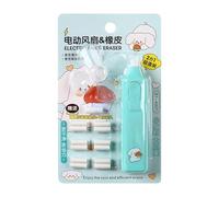 Gomme électrique automatique alimentée par piles avec ventilateur et 12 recharges remplaçables pour artistes, débutants, croquis, dessins, projets