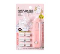 Gomme électrique pour artiste débutant avec 12 recharges alimentées par piles automatique avec ventilateur pour dessin, croquis, crayon rotatif