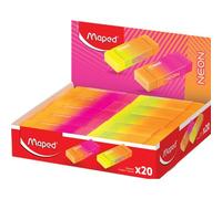Gomme en plastique NEON, présentoir de 20