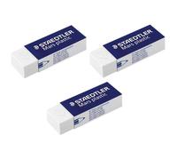 Gomme en plastique - STAEDTLER - Mars plastic 526 - Lot de 3 - Couleur blanche - Dimensions 65x23x13 mm